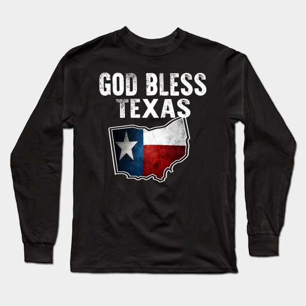 God Bless Texas Ohio Long Sleeve T-Shirt by raeex